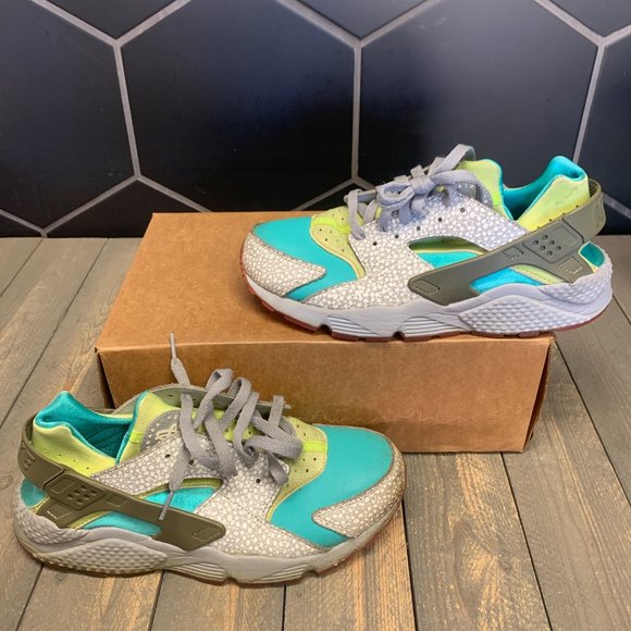 Used W/O Box! Mens Nike ID Air Huarache Running Teal White Elephant Size 11 - Picture 1 of 6